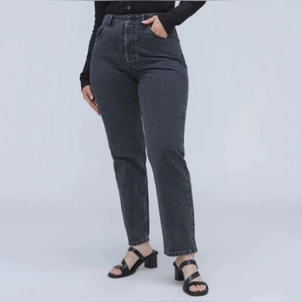 NWT Everlane Black Denim Curvy 90s Cheeky Straight Leg High Rise Jean Plus Size
